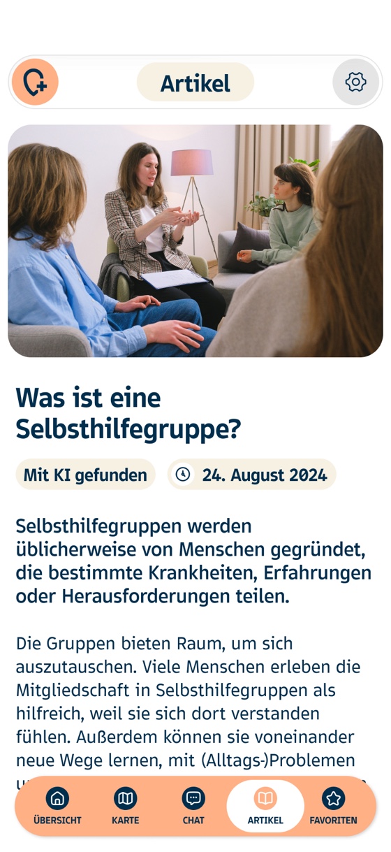 Artikel über Selbsthilfegruppen